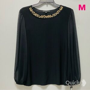 M - NWT Tiana B. Beaded Neck Top